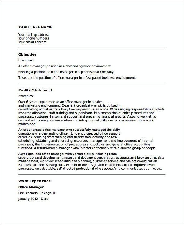 Business Office Manager Resume 1 Business Office Manager Resume 1