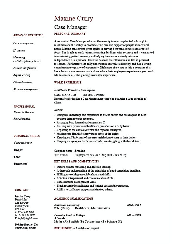 Case Manager Resume Case Manager Resume