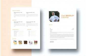 Chef Resume Template in Indesign Format