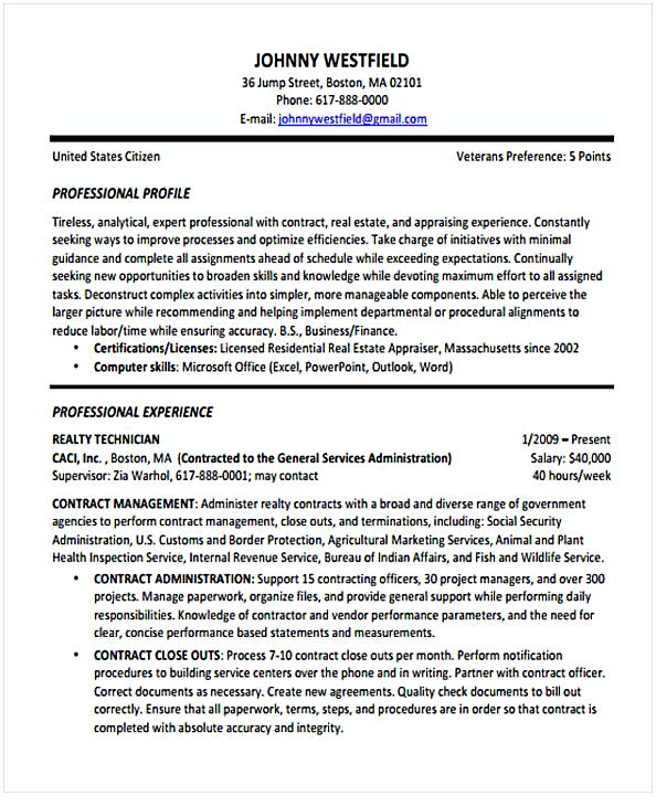 Contract Resume template Contract Resume template