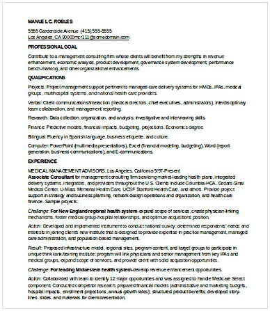 Entry Level Management Consulting Resume Entry Level Management Consulting Resume