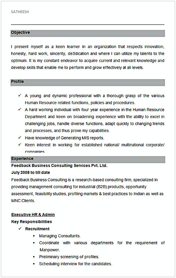 Executive HR And Admin Sample Resume Executive HR And Admin Sample Resume