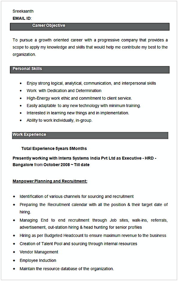 Executive HRD Resume Sample Executive HRD Resume Sample