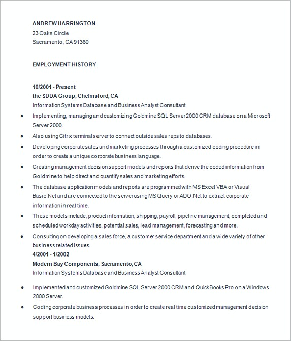 Experience Business Analyist Resume Experience Business Analyist Resume
