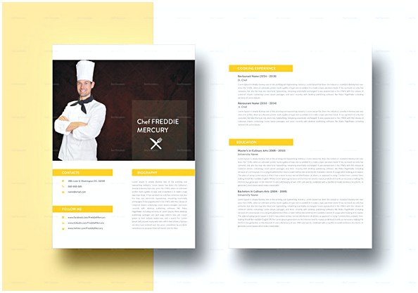 Experienced Chef Resume template Experienced Chef Resume template