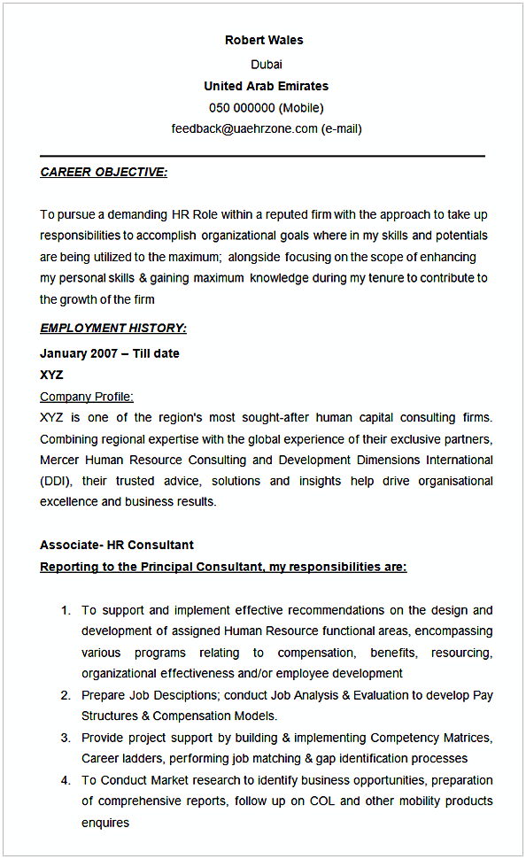 HR Consultant Resume Template HR Consultant Resume Template