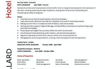 Hotel Manager Resume sample