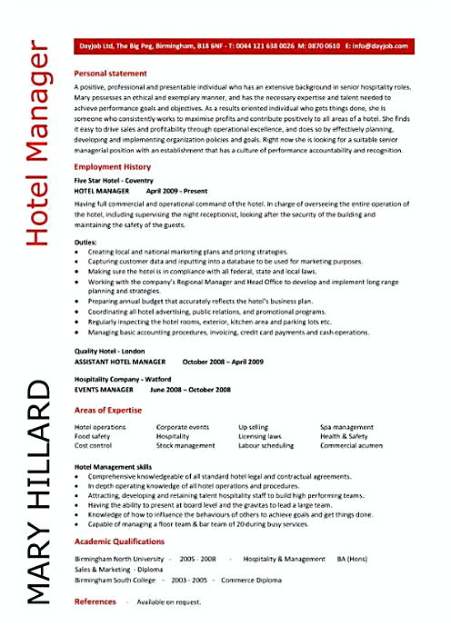 Hotel Manager Resume sample Hotel Manager Resume sample