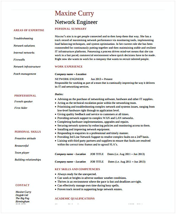 IT Network Engineer Resume IT Network Engineer Resume