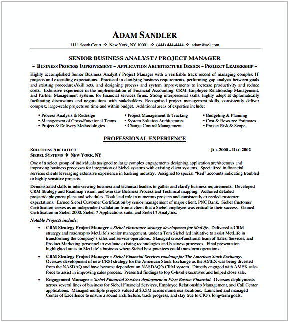 IT Project Manager Resume Template IT Project Manager Resume Template