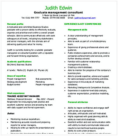 Management Consulting Graduate Resume Management Consulting Graduate Resume