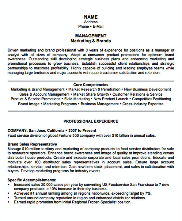 Marketing Resume template sample Marketing Resume template sample