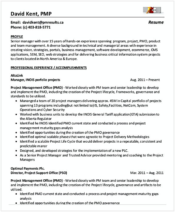 PMP Project Management Resume PMP Project Management Resume