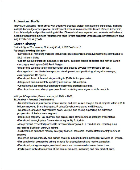 Product Marketing Manager Resume 2 Product Marketing Manager Resume 2