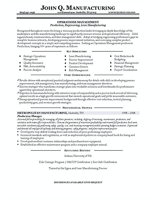 Production Manager Resume example Production Manager Resume example