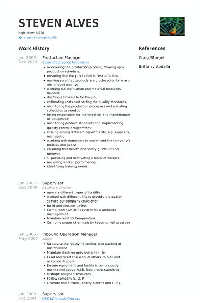 Production Manager Resume sample Production Manager Resume sample