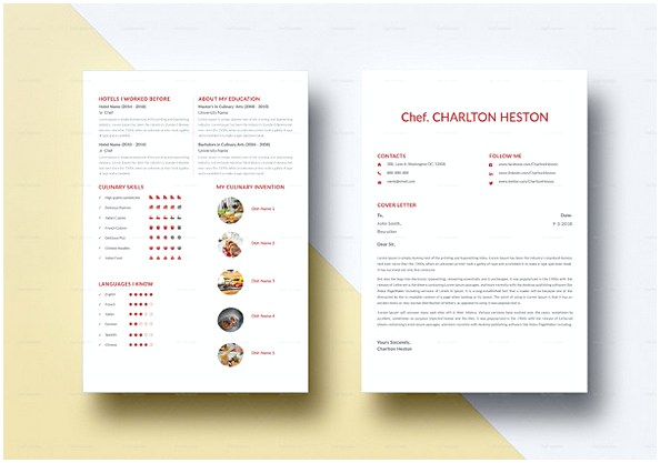 Professional Chef Resume template in Professional Chef Resume template in