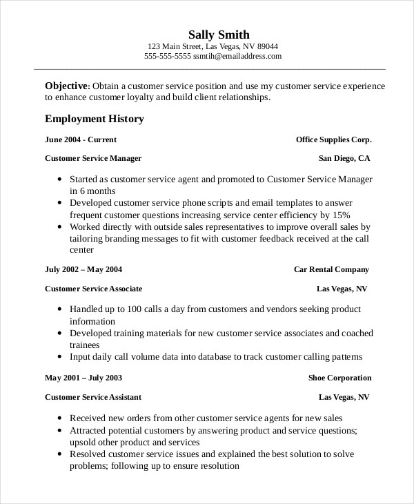 Professional Customer Service Associate Resume Template Professional Customer Service Associate Resume Template