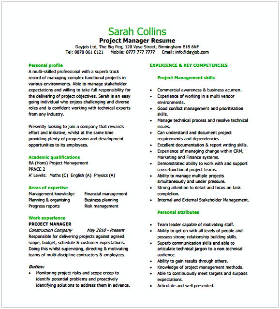 Project Manager Resume Project Manager Resume
