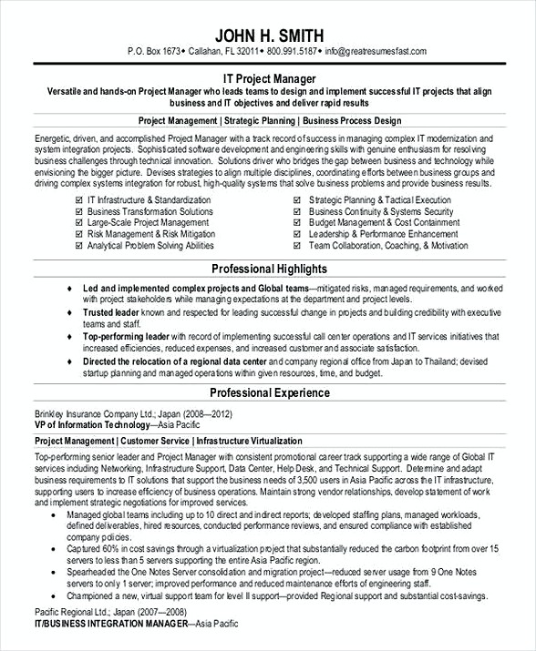Project Manager Resume PDF Project Manager Resume PDF