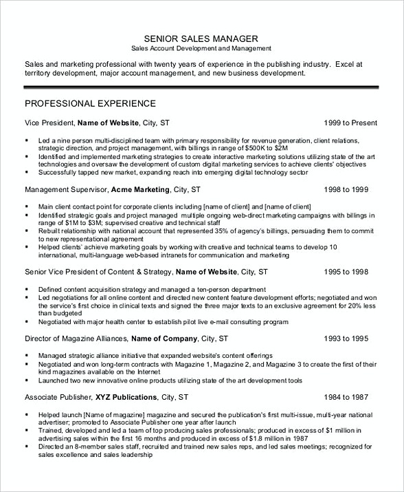 Sales Manager Resume Sample Sales Manager Resume Sample