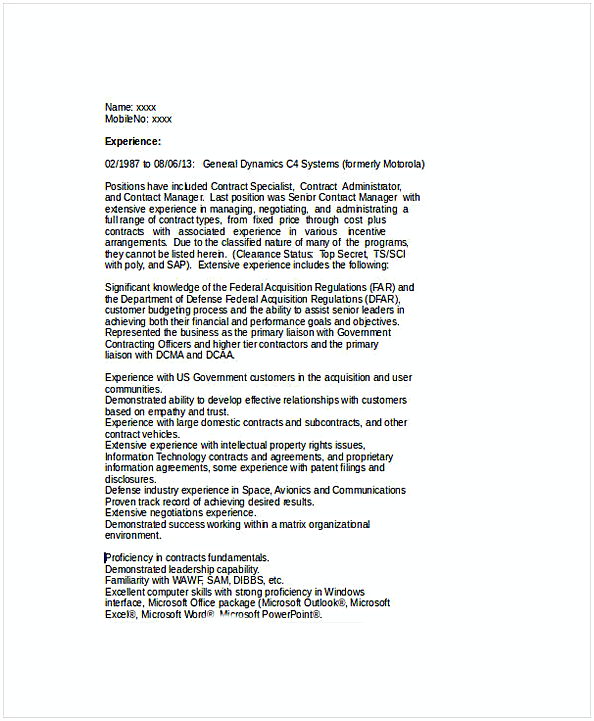 Senior Contract Manager Resume Senior Contract Manager Resume
