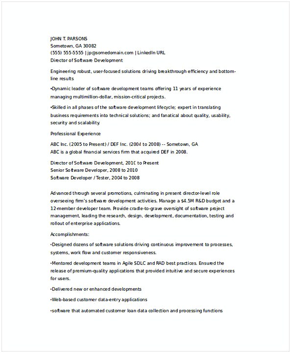Senior IT Developer Resume Senior IT Developer Resume