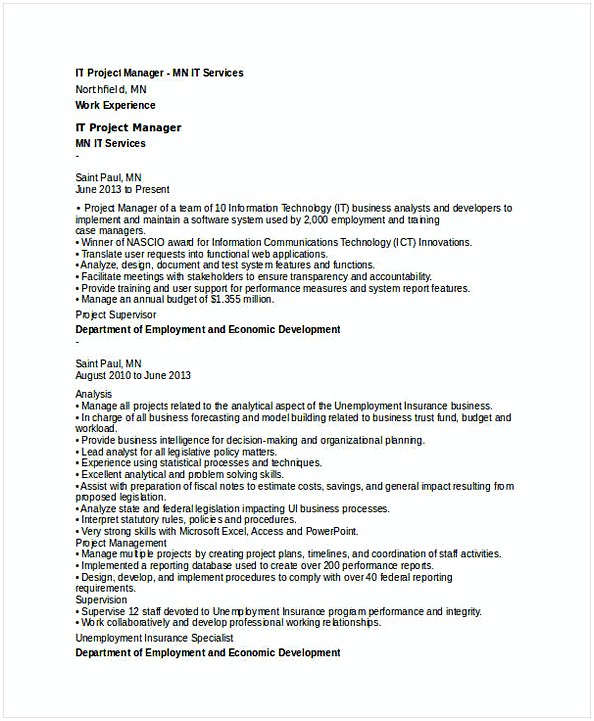Senior IT Project Manager Resume Senior IT Project Manager Resume