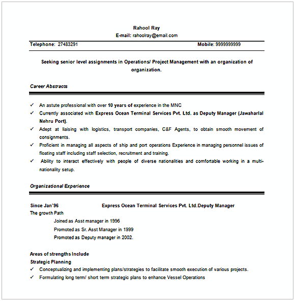 Senior Project Manager Word Senior Project Manager Word