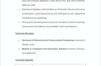 Server Database Management Resume