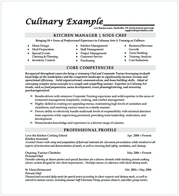 Sous Chef Resume Template Sous Chef Resume Template