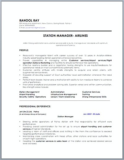 Station Manager Resume Station Manager Resume