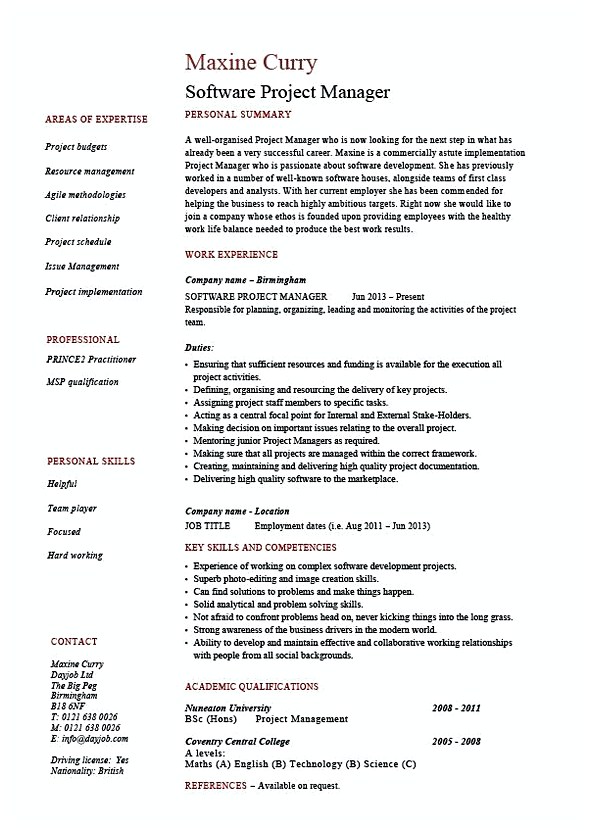 software project manager resume software project manager resume
