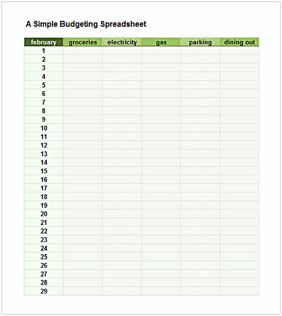 A Simple Budgeting Spreadsheet Template A Simple Budgeting Spreadsheet Template
