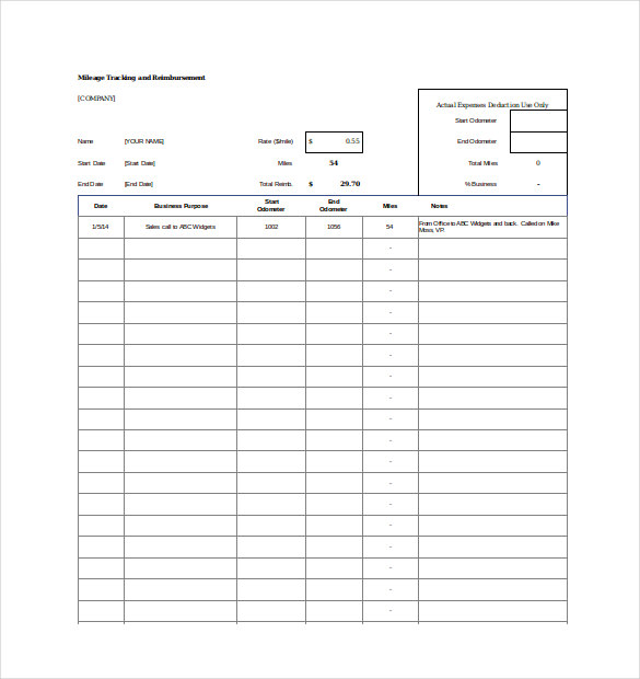 Blank Mileage Tracker Spreadsheet Excel Template Blank Mileage Tracker Spreadsheet Excel Template