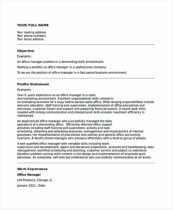Business Office Manager Resume Business Office Manager Resume