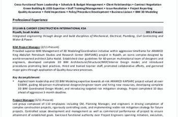 Construction Project Manager Resume