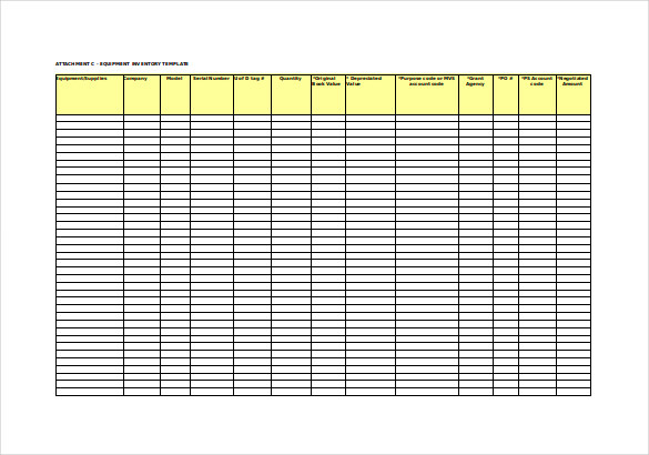 Equipment Inventory Template Excel Equipment Inventory Template Excel