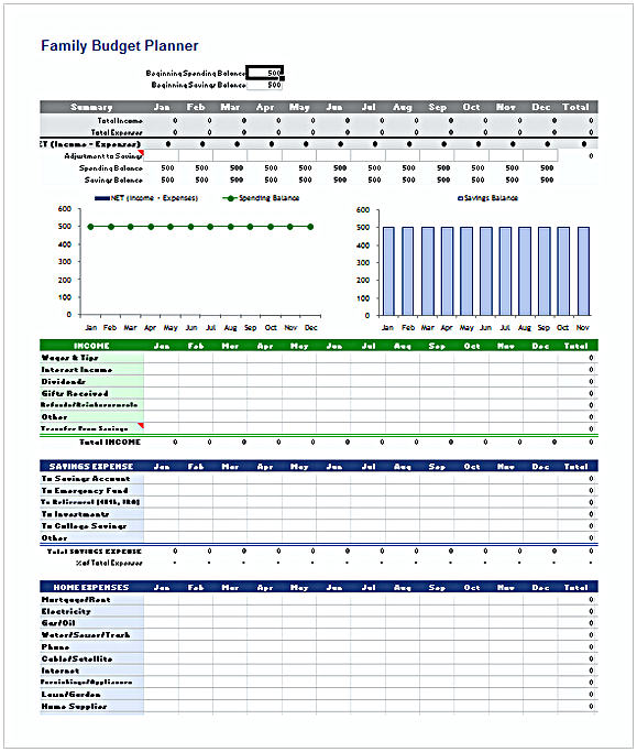 Family Budget Planner Excel Format Family Budget Planner Excel Format
