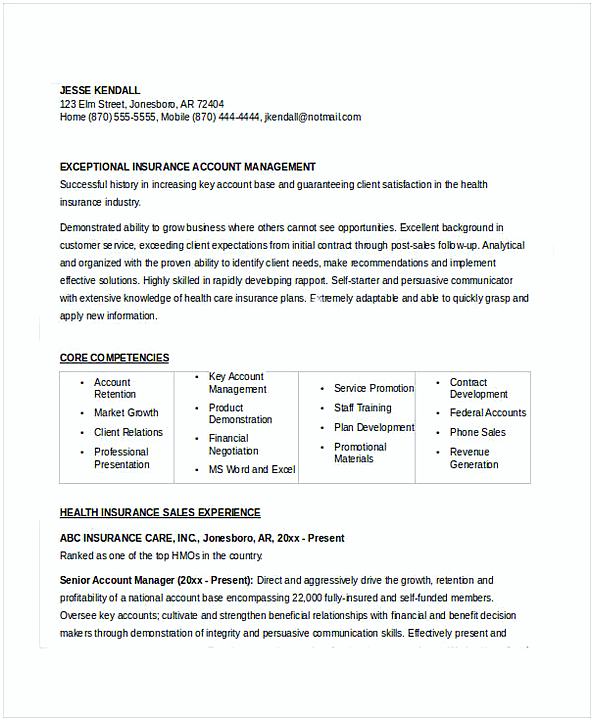 Insurance Account Manager Resume 1 Insurance Account Manager Resume 1