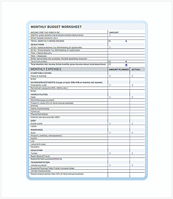 Monthly Expenses Spreadsheet Example PDF Template Monthly Expenses Spreadsheet Example PDF Template