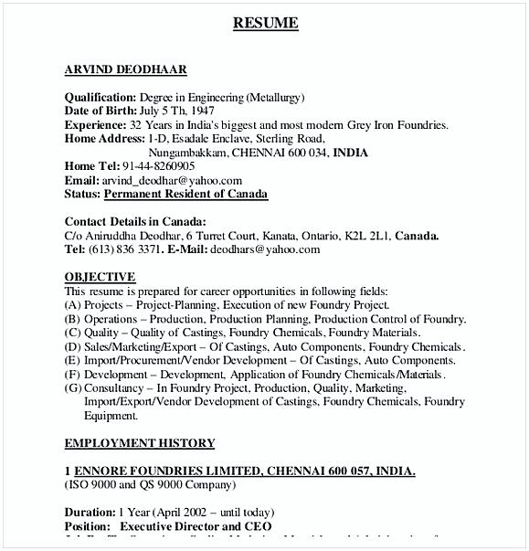 PDF Format Automobile ResumeTemplate PDF Format Automobile ResumeTemplate