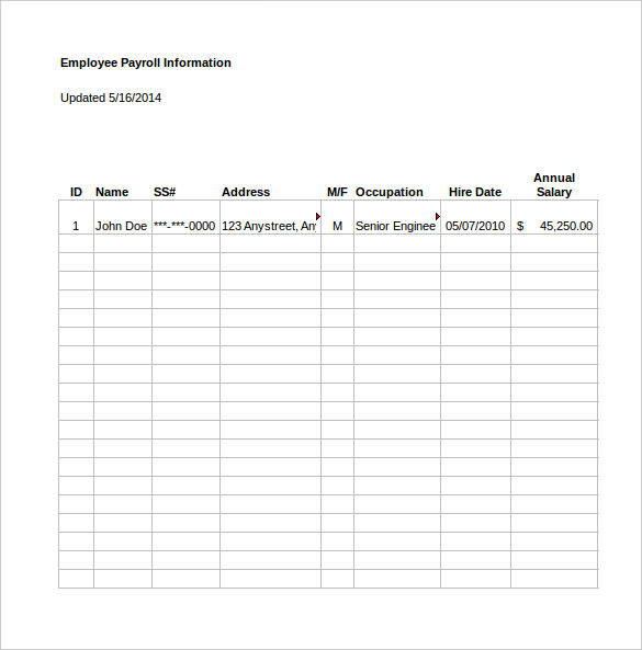 Payroll Blank Spreadsheet Excel Template Payroll Blank Spreadsheet Excel Template