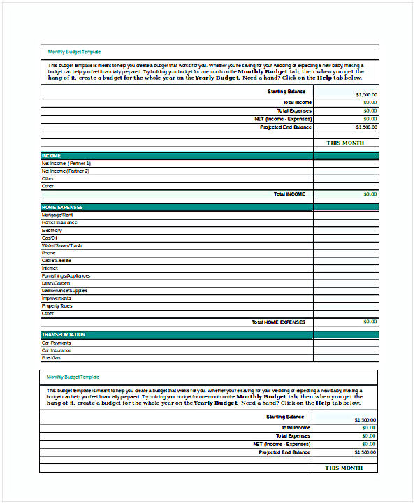 Personal Monthly Budget Spreadsheet Template Personal Monthly Budget Spreadsheet Template