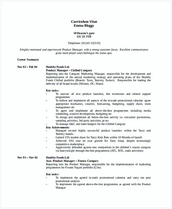 Product Marketing Manager Resume 1 Product Marketing Manager Resume 1