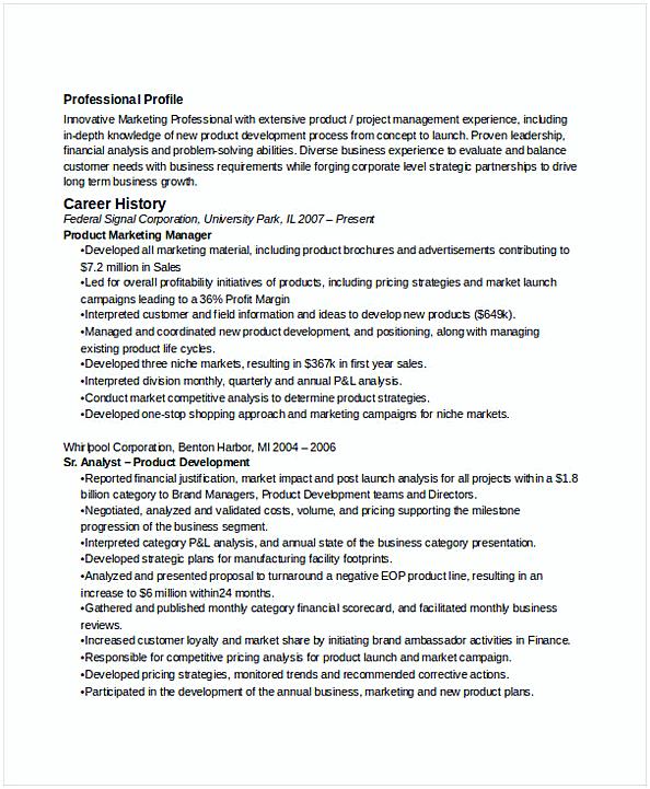 Product Marketing Manager Resume Product Marketing Manager Resume