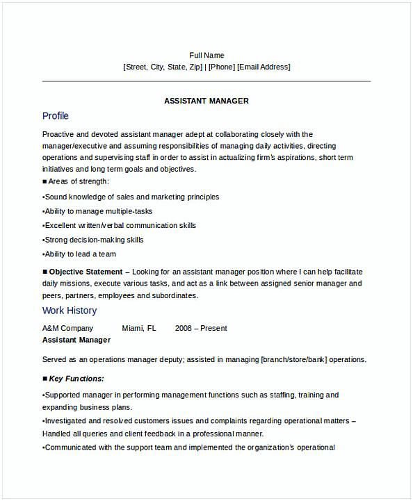 Sales Assistant Manager Resume Sales Assistant Manager Resume