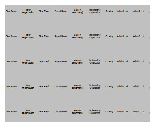 Sample Data Collection Inventory List Template Sample Data Collection Inventory List Template