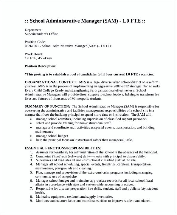 School Administrative Manager Resume School Administrative Manager Resume