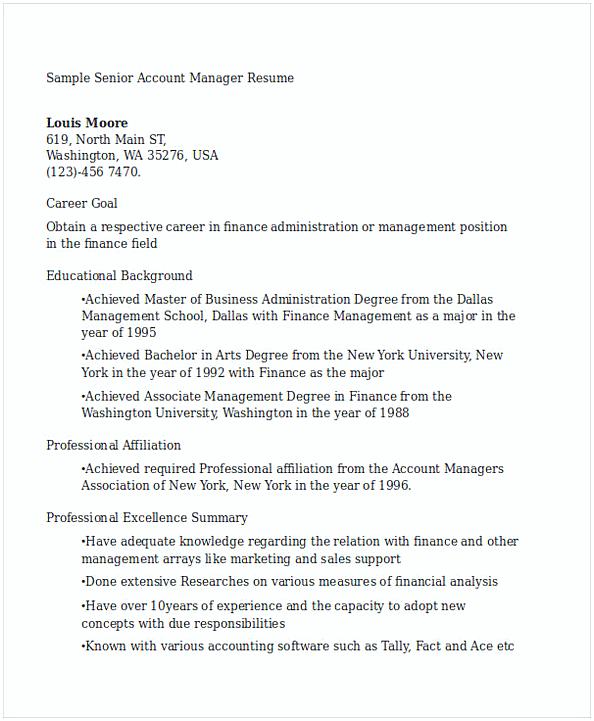 Senior Account Manager Resume3 Senior Account Manager Resume3